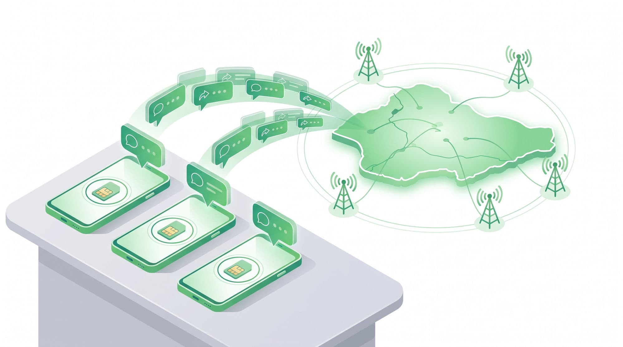 Bulk SMS sending from several phones with real SIM cards across Nigerian mobile networks